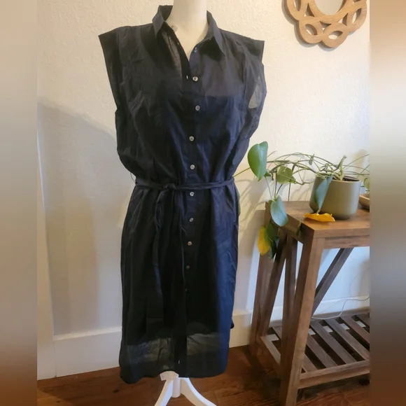 Banana Republic Voile Shirtdress | Navy | Size M - Picture 2 of 5